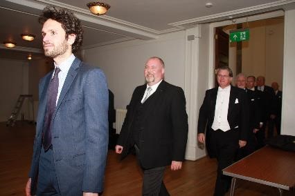 Sir Ludovic Shaw Stewart Bro Alan D Beck IPM Bro Iain White Principal Installing Master Top table 2